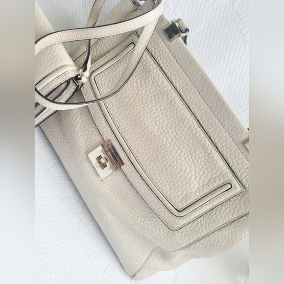 Kate Spade NY BANDLE Everett Way Tallulah Large & Crossbody Pebble Leather Cream - Picture 2 of 15